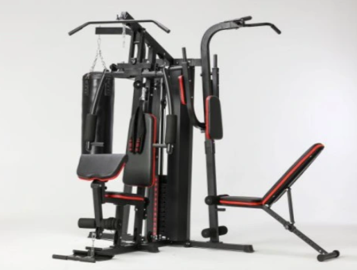 Krachtstation - Home gym - met 80 kg gewicht - en bokszak