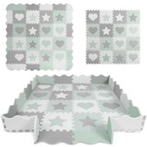 Speelmat baby - Puzzelmat - 150 x 150 cm - grijs-mint