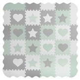 Speelmat baby - Puzzelmat - 150 x 150 cm - grijs-mint