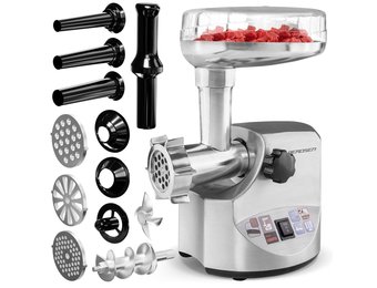 Vleesmolen - elektrisch - 700/1800W - incl. 3 maasdiktes