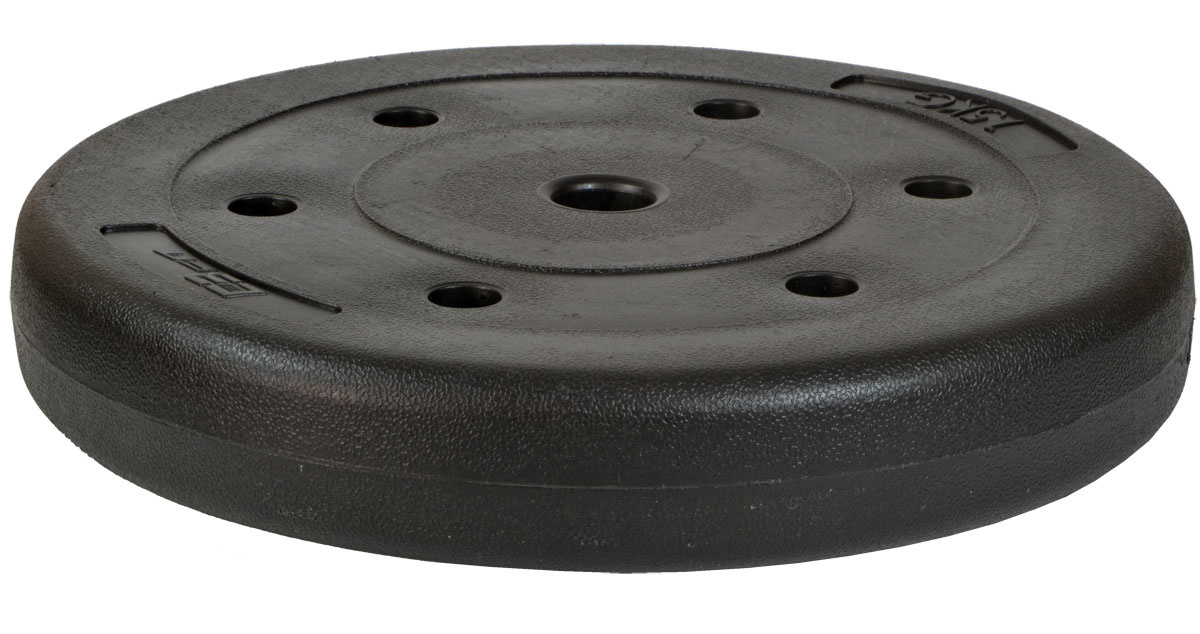 Halterschijf 15 kg – zwart  - diameter gat 26,5 mm