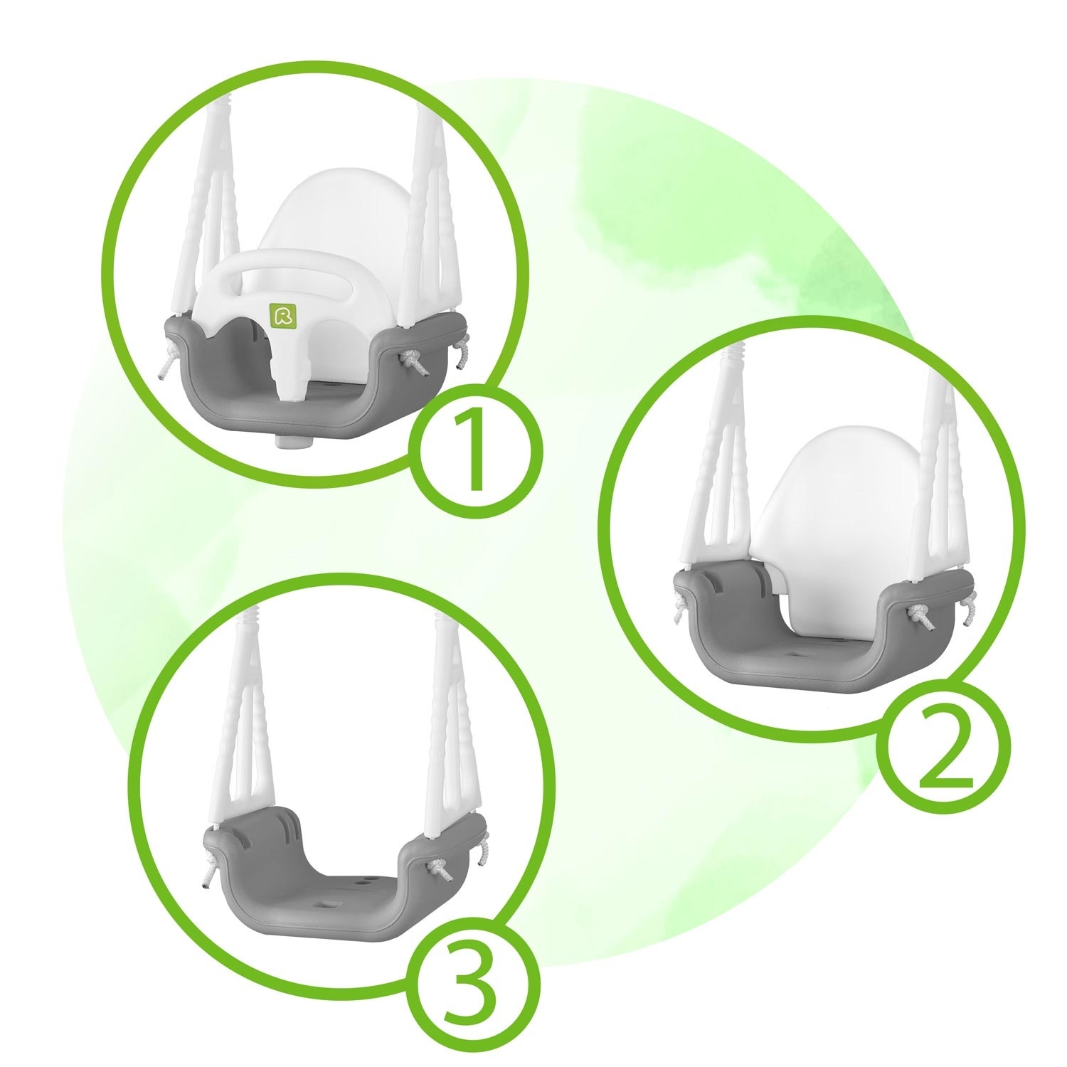 Schommel baby - peuter - meegroei - tot 30 kg - grijs-wit