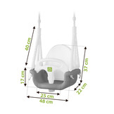 Schommel baby - peuter - meegroei - tot 30 kg - grijs-wit