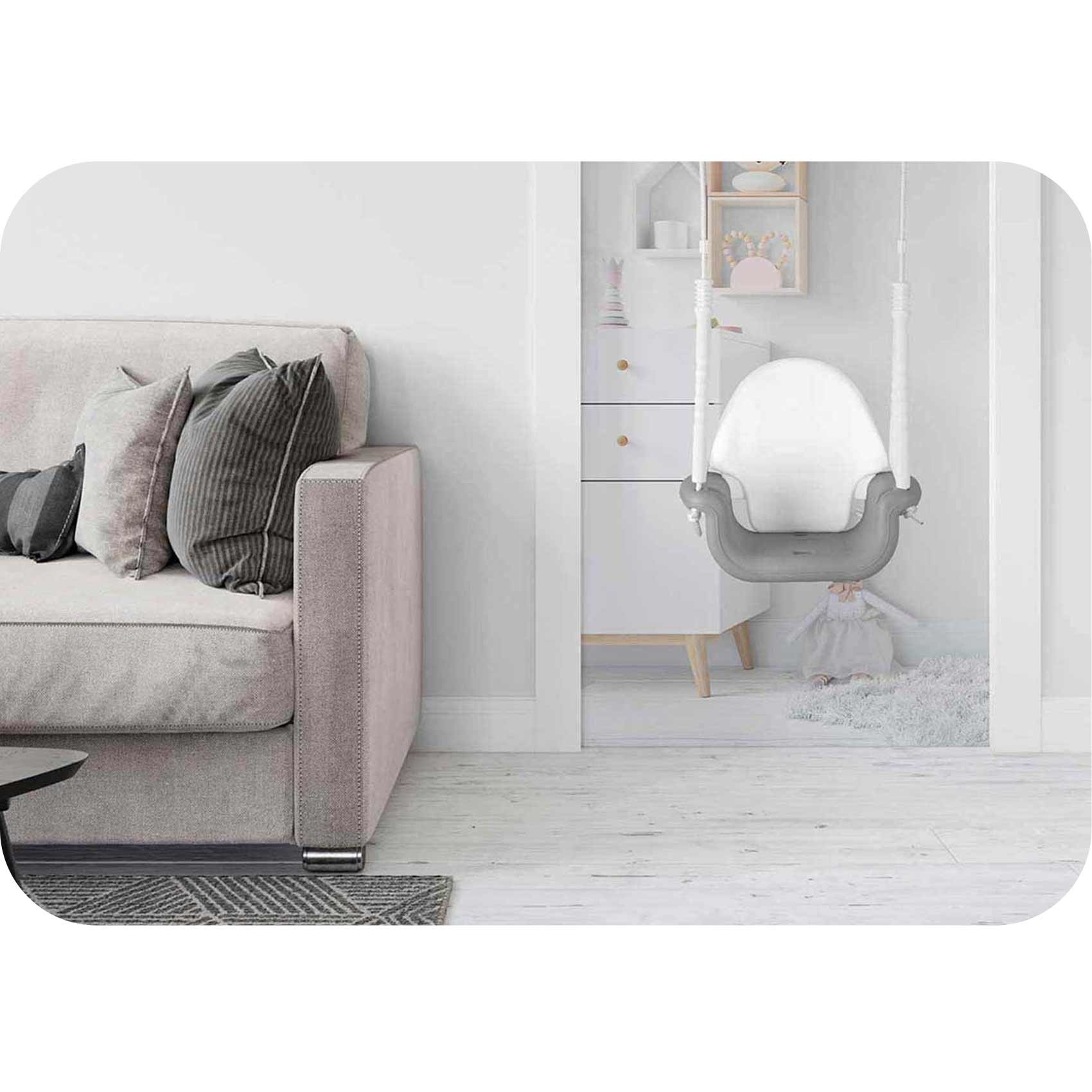 Schommel baby - peuter - meegroei - tot 30 kg - grijs-wit