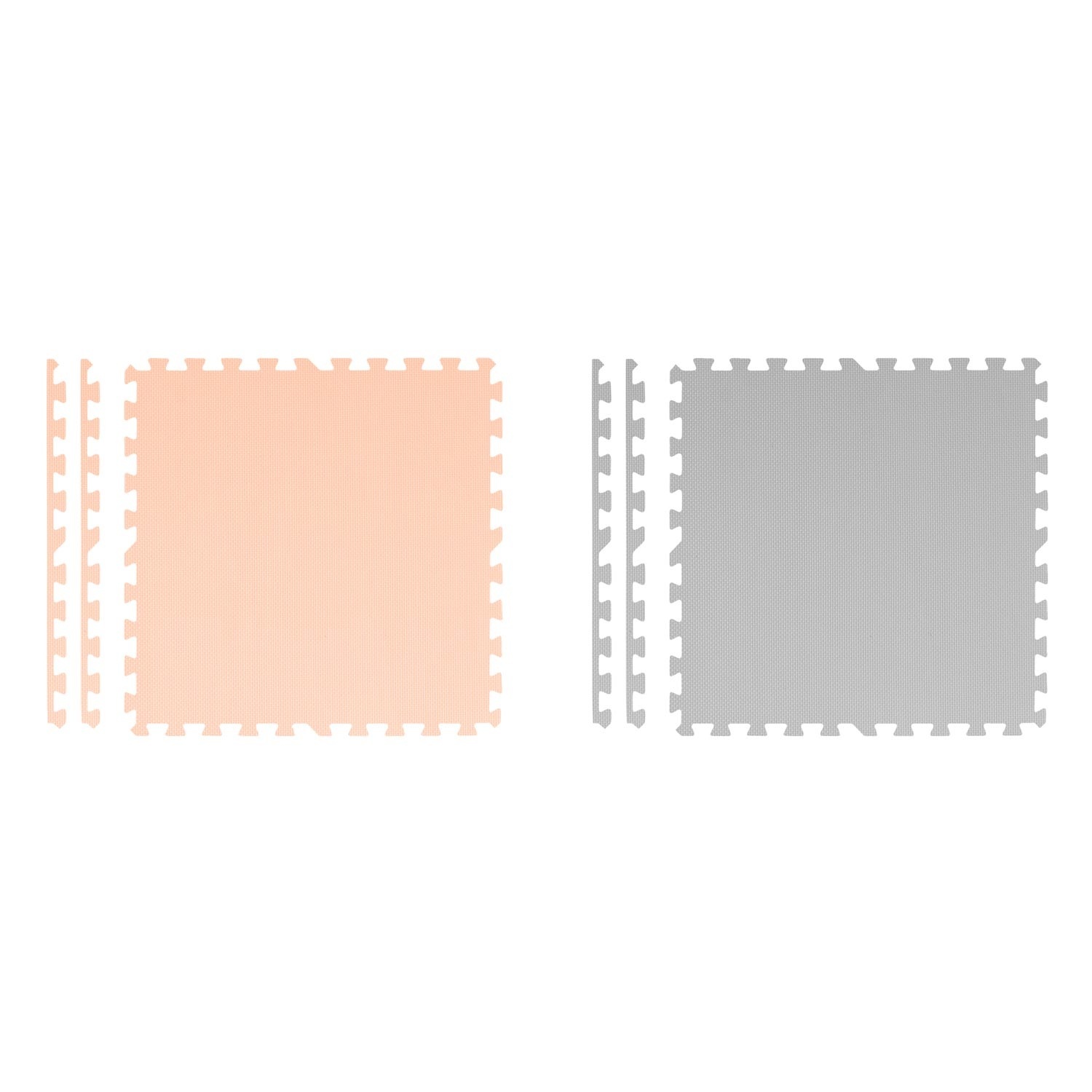 Speelmat baby - Foam puzzelmat - 180x180cm - grijs-perzik