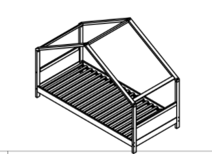 Huisbed kinderbed 90x200 cm massief hout wit met lattenbodem