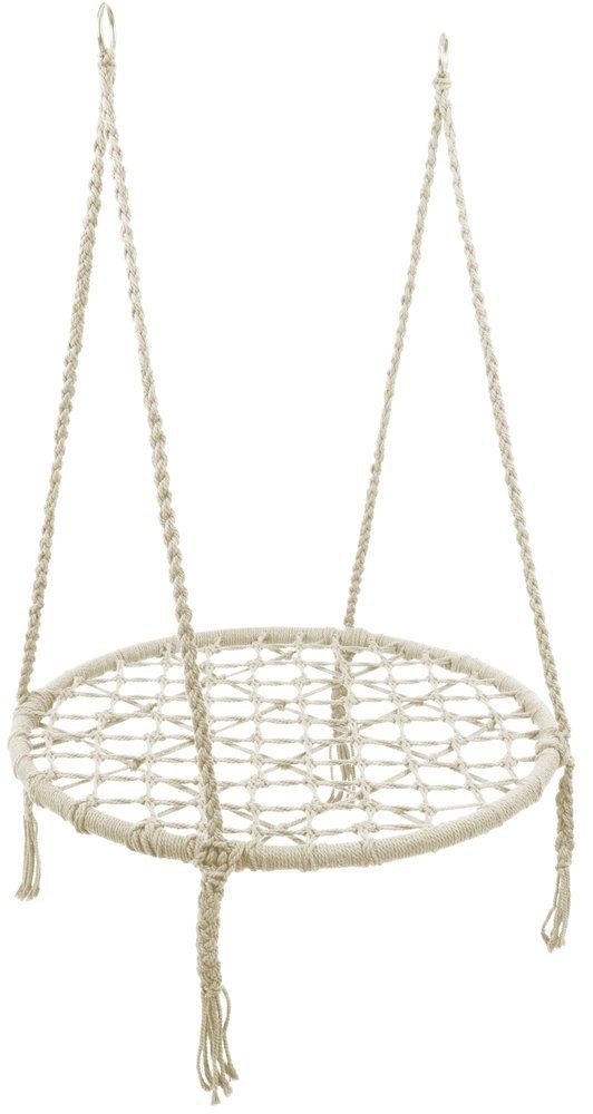 Nestschommel wit - 80 cm diameter - tot 150 kg - 100 cm touwen