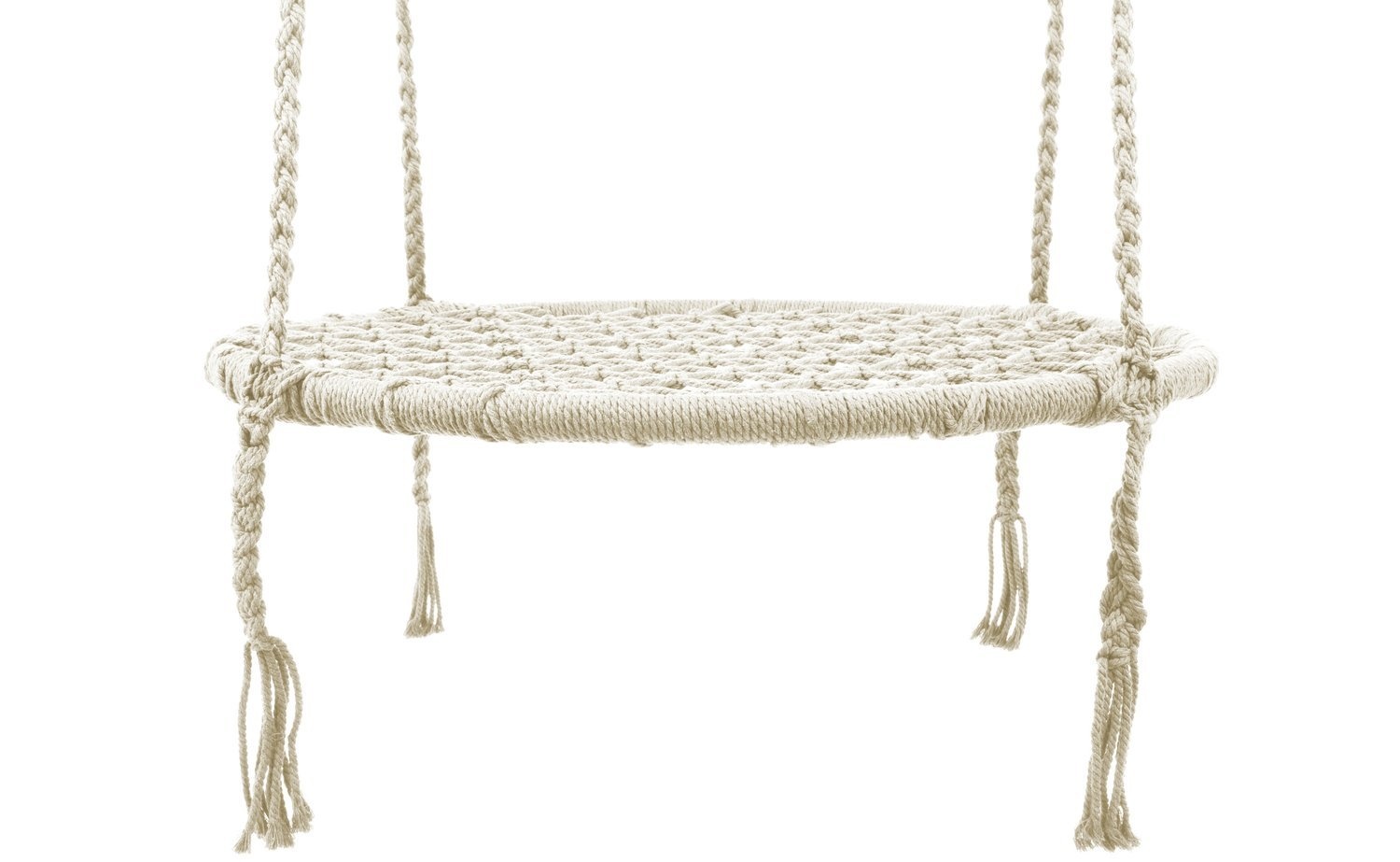 Nestschommel wit - 80 cm diameter - tot 150 kg - 100 cm touwen