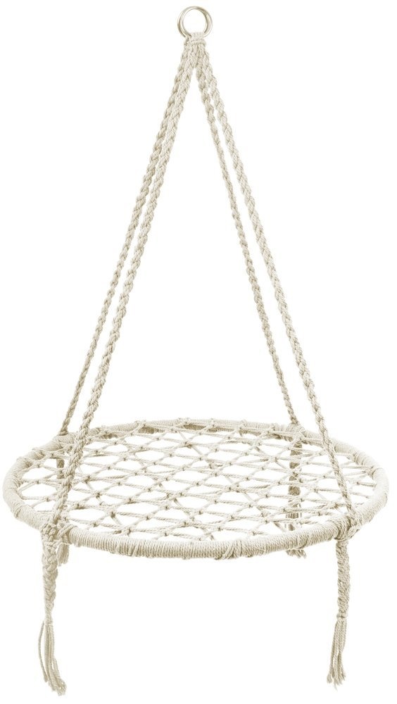 Nestschommel wit - 80 cm diameter - tot 150 kg - 100 cm touwen
