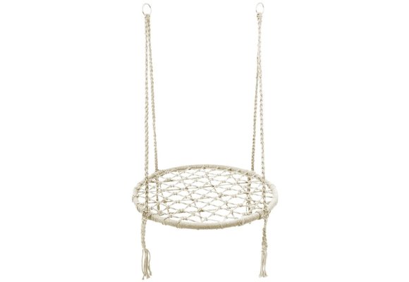 Nestschommel wit - 80 cm diameter - tot 150 kg - 100 cm touwen