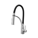 Keukenkraan - zwart-chroom - flexibel uittrekbaar