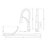 Keukenkraan - zwart-chroom - flexibel uittrekbaar