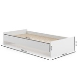 Tienerbed 190x90 cm - wit - met lattenbodem