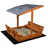 Zandbak met dak - speelgoed - en grondzeil - 120x120x120 cm