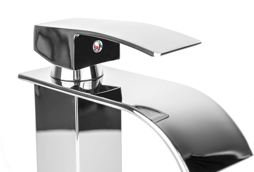 Wasbak kraan chroom - waterval badkamer kraan - 18 x 6 cm