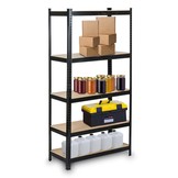 Stellingkast opbergrek - Metaal - 150x75x30 cm - Zwart