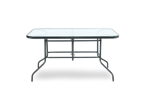 Tuintafel 140 x 80 cm - gehard glazen tafelblad