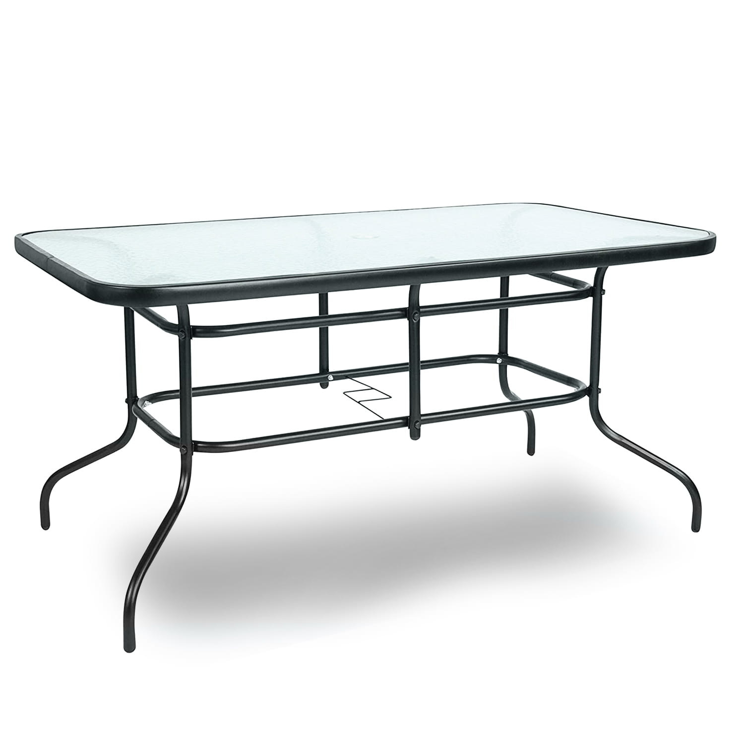 Tuintafel 140 x 80 cm - gehard glazen tafelblad