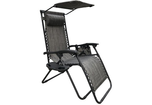 Ligstoel Zero Gravity verstelbaar + accessoires – grijs