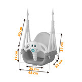 Schommel baby - olifant - tot 7 jaar oud of 30 kg - grijs-wit