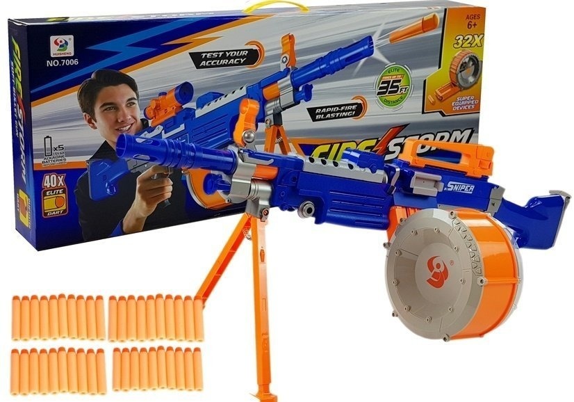 Fire Storm - NURF speelgoed machinegeweer - 75,5 cm - 40 patronen