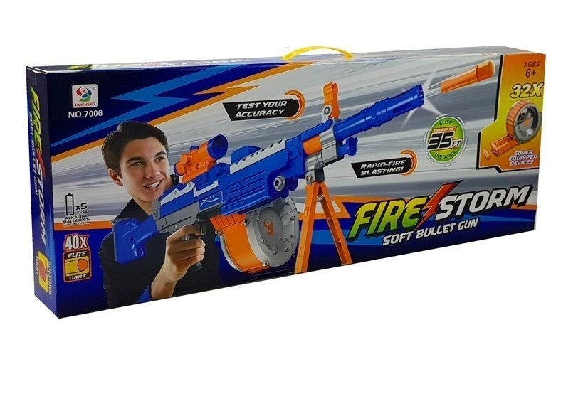Fire Storm - NURF speelgoed machinegeweer - 75,5 cm - 40 patronen