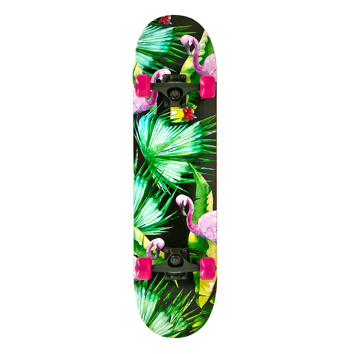 Skateboard - compleet - flamingo design - 78 cm - 7.87 inch