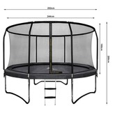 Trampoline - 244 cm - met net en ladder - tot 50 kg - zwart