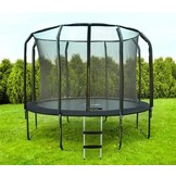 Trampoline - 305 cm - met net en ladder - tot 150 kg - zwart