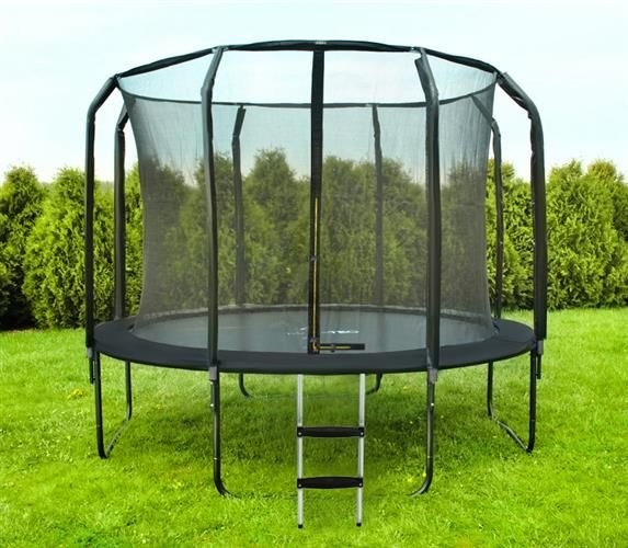 Trampoline - 305 cm - met net en ladder - tot 150 kg - zwart