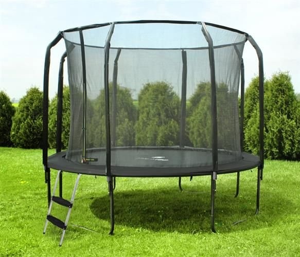 Trampoline - 305 cm - met net en ladder - tot 150 kg - zwart