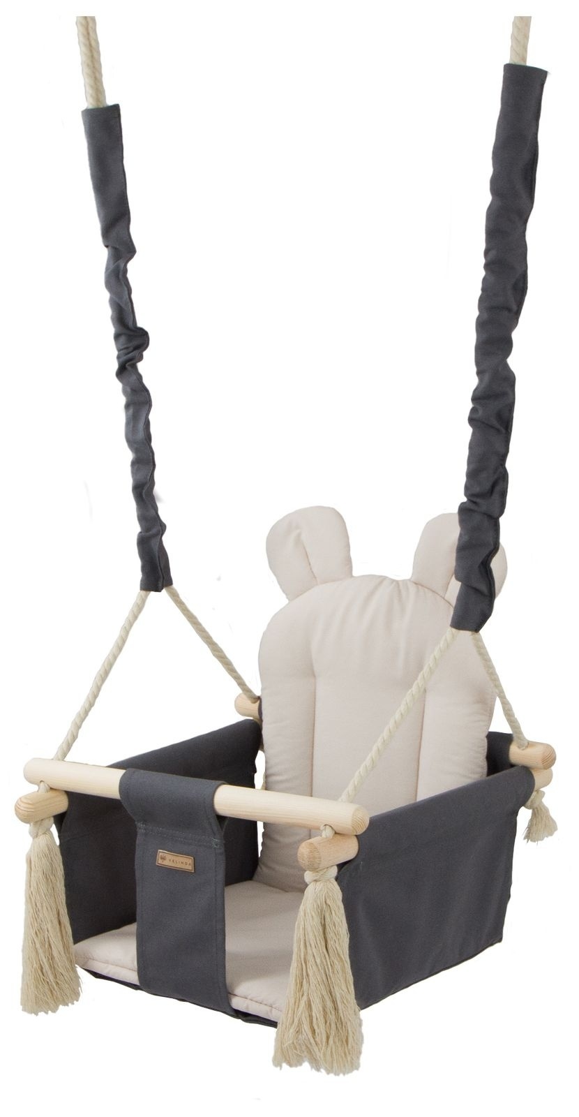Baby schommel - baby swing - met oren - max. 20 kg - grijs & beige