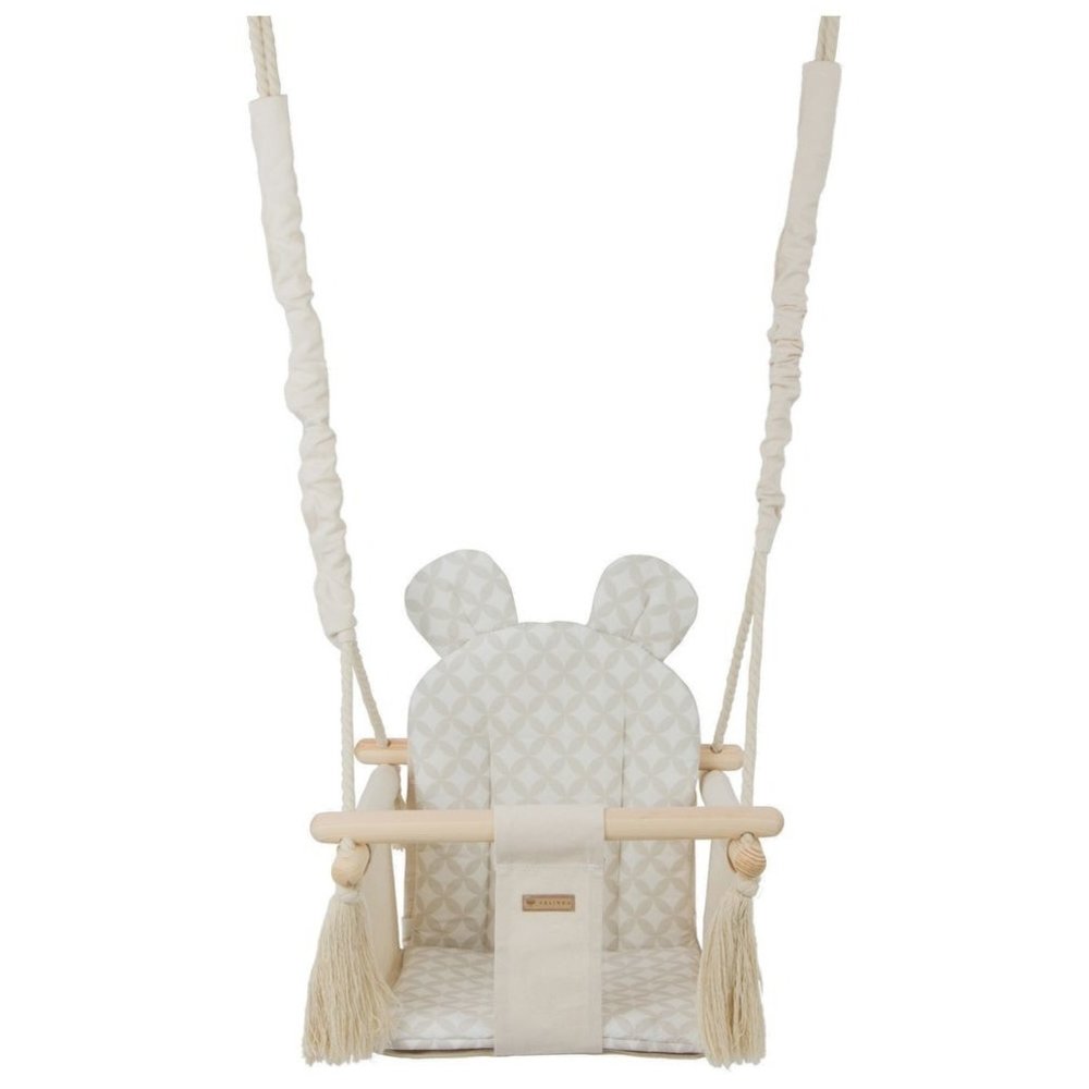 Whirlpool kortademigheid hoek Baby schommelstoel - met oren - max. 20 kg - creme & diamanten -  Vikingchoice.nl