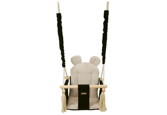 Baby schommelstoel - baby swing - met oren - max. 20 kg - zwart & crème