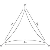 Schaduwdoek driehoek waterdicht 3 x 3 x 3 m - Wit