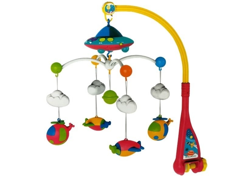 Carrousel met rammelaars - muziekdoos voor babybedjes met zweefvliegtuigen