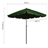 Parasol 200 x 200 cm groen - kantelbaar