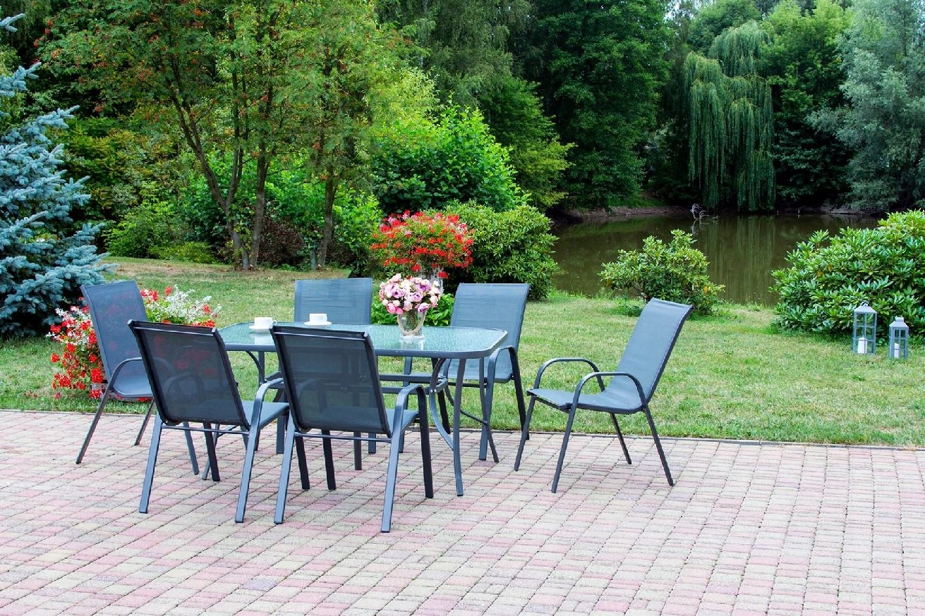 Tuinstoel - terrasstoel - 74 x 54 x 93,5 cm - grijs