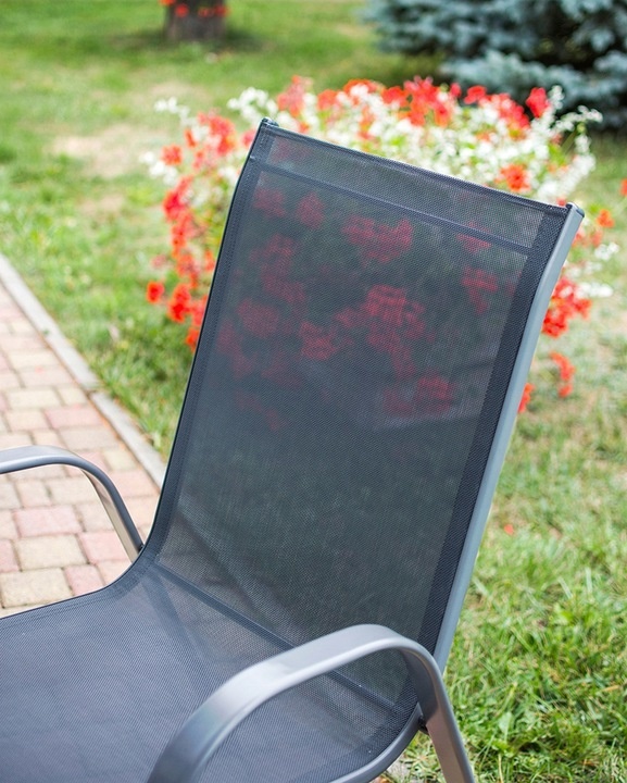 Tuinstoel - terrasstoel - 74 x 54 x 93,5 cm - grijs