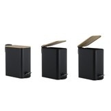 Pedaalemmer - prullenbak badkamer - 5 liter - zwart bamboe