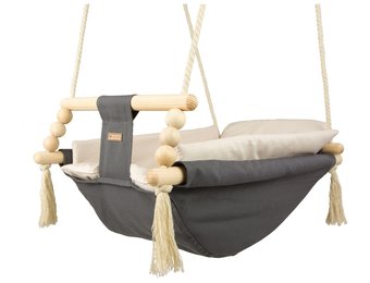 Babywiegschommel - max. 20 kg - grijs en beige