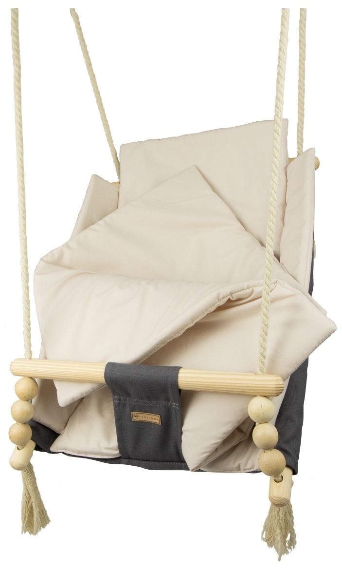 Babywiegschommel - max. 20 kg - grijs en beige