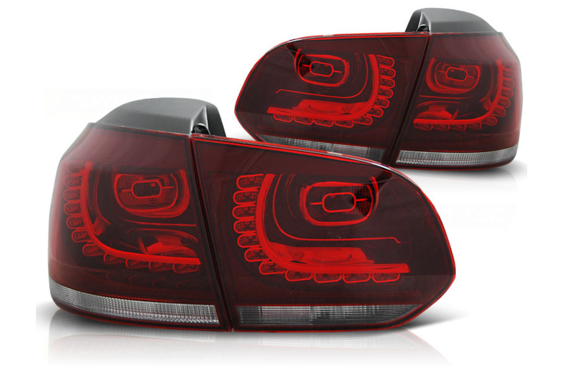 Achterlichten geschikt voor VW GOLF 6 10 08-12 ROOD HELDER LED
