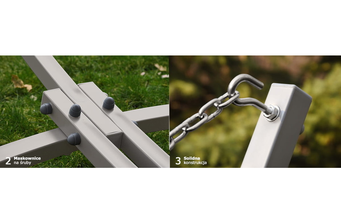 Frame voor grote hangmat 300 x 130 cm – zwart metaal - tot 220 kg