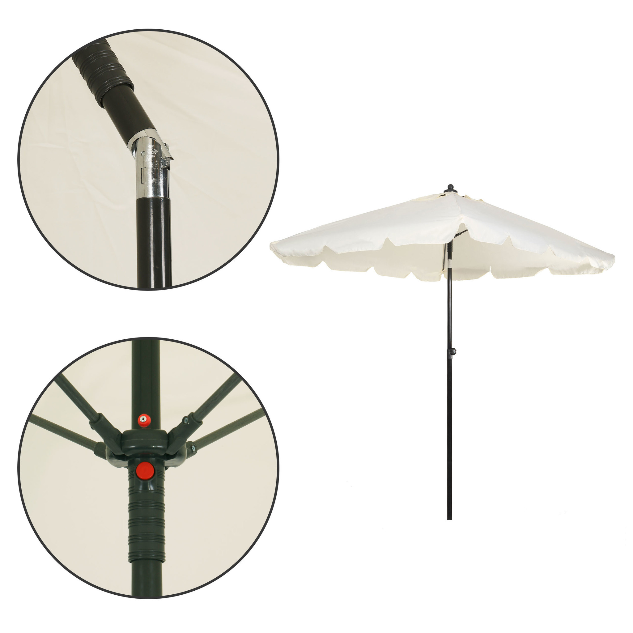 Parasol 200 x 200 cm beige - kantelbaar
