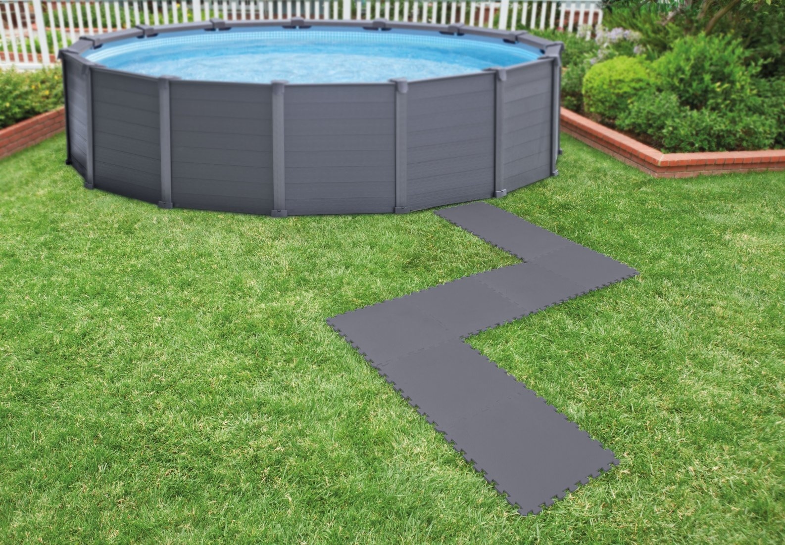 INTEX - zwembad tegels - puzzelmat - 50x50 cm - 8 stuks - grijs