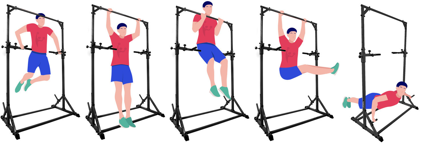 Pull up bar - Dip station - Krachtstation - 129x84x232 cm