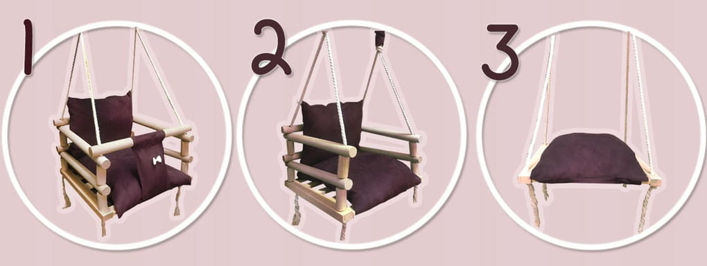 Schommel baby - houten schommel - grijs