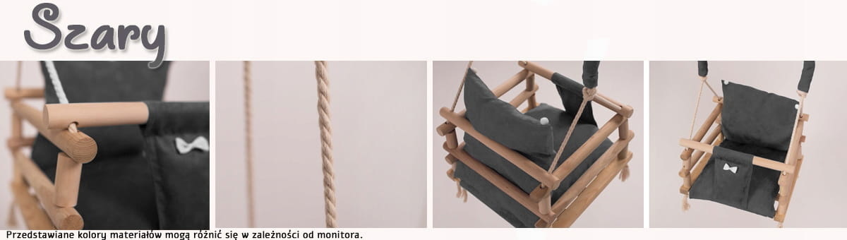 Schommel baby - houten schommel - grijs