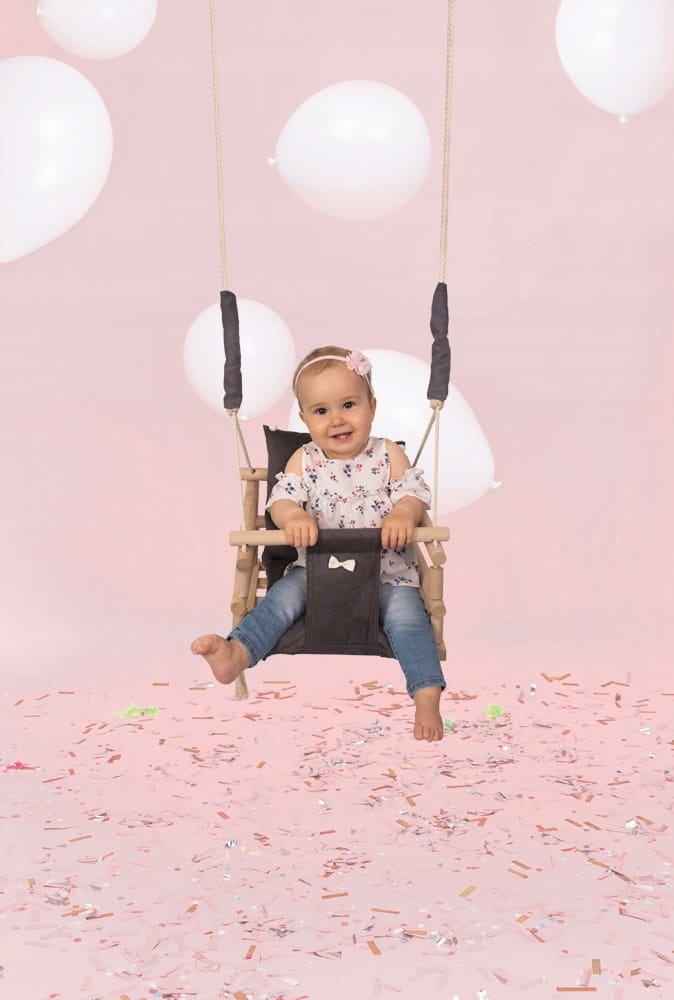Schommel baby - houten schommel - grijs